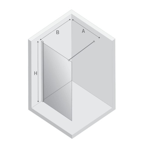 New Trendy New Soleo kabina walk-in 900x1950 mm chrom