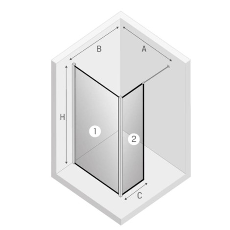 New Trendy New Modus ścianka walk-in 1200x2000 mm black