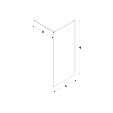 New Trendy Kabina Velio Black Walk-In 100X200cm