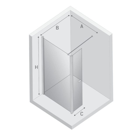 New Trendy New Soleo kabina walk-in 600x1950 mm chrom