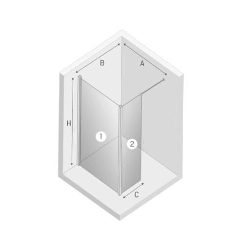 New Trendy New Modus ścianka walk-in 500x2000 mm black