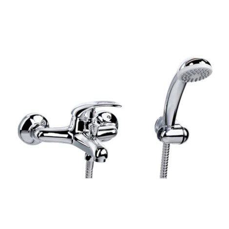 Valvex Galeo bateria wannowa z zestawem natryskowym ścienna chrom