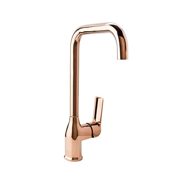 Valvex Aurora bateria zlewozmywakowa stojąca z dźwignią z boku Rose Gold