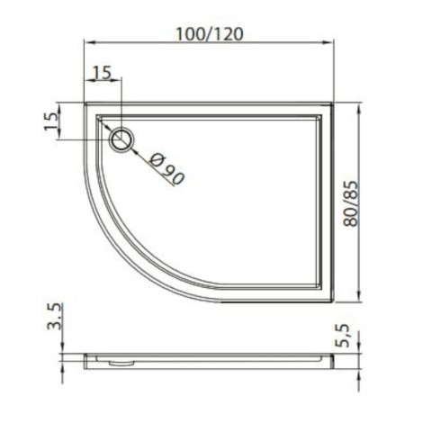 New Trendy Maxima Ultra brodzik akrylowy prawy 100x80x5,5
