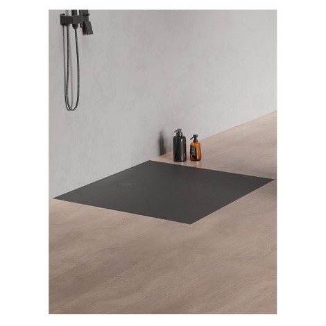 New Trendy Nex brodzik konglomeratowy Antracyt Struktura 90X90X3,5cm