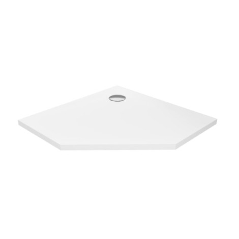 New Trendy NeX Brodzik konglomeratowy Biały Pięciokątny 80X80X3,5cm
