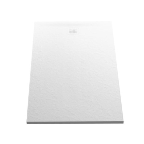 New Trendy Brodzik Biały konglomeratowy prostokątny 120X80X3cm