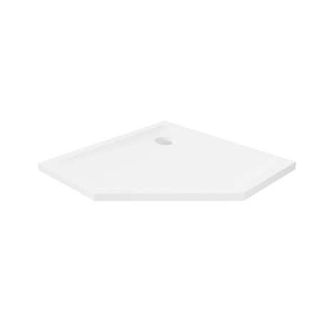 New Trendy Brodzik Mild Akrylowy Pięciokątny Biały 90X90X4,5cm