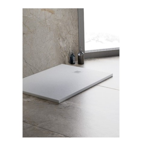 New Trendy Brodzik Mor Konglomeratowy Prostokątny Biały 120X90X3cm