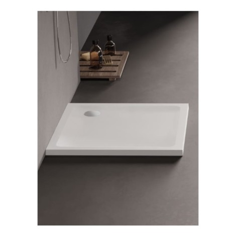 New Trendy Brodzik Mild Akrylowy Kwadratowy Biały 80X80X4,5cm