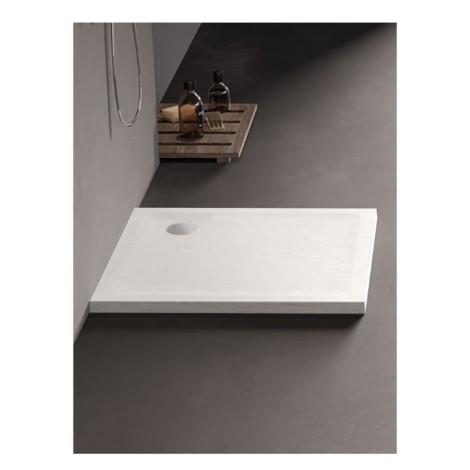 Brodzik Mild Stone Kwadratowy Akrylowy Biały 100X100X4,5 cm