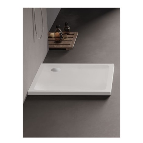 New Trendy Brodzik Mild Akrylowy Kwadratowy Biały 90X90X4,5cm