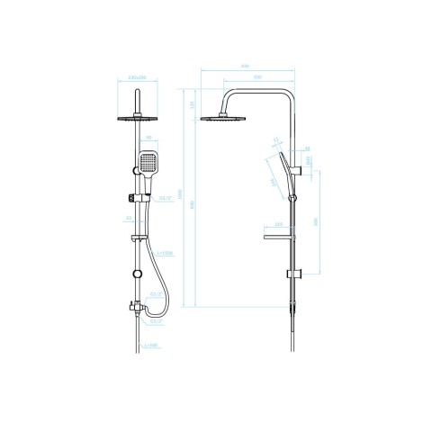 Kuchinox Borgo Kolumna natryskowa chrom 950 mm