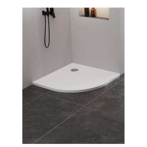New Trendy Brodzik Nex Półokragły Konglomeratowy 90X90X3,5cm