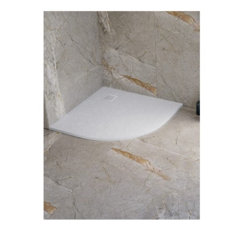 New Trendy Brodzik Mori Konglomeratowy półokrągły posadzkowy 90X90X3cm