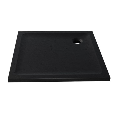 New Trendy Mild Stone brodzik kwadratowy akrylowy czarny 80x80x4,5