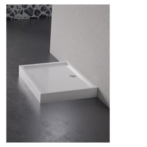 New Trendy Columbus brodzik prostokątny akrylowy biały 100x90x14