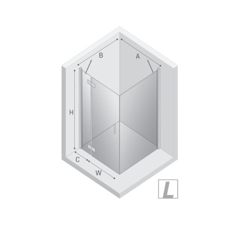 New Trendy kabina prostokątna  New Renoma black lewa 100X80X195cm
