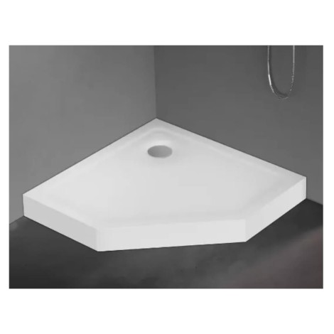New Trendy Mild brodzik pieciokątny akrylowy biały 90x90x11,5