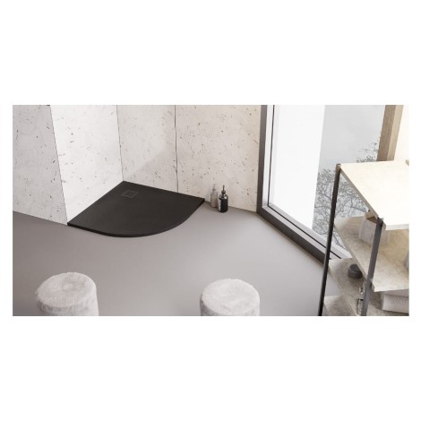 New Trendy Mori brodzik półokrągły R55 czarny 90x90x3