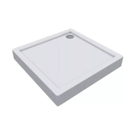 New Trendy Columbus brodzik kwadratowy akrylowy biały 100x100x14