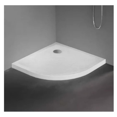 New Trendy Mild Stone brodzik półokrągły akrylowy r55 biały 90x90x4,5