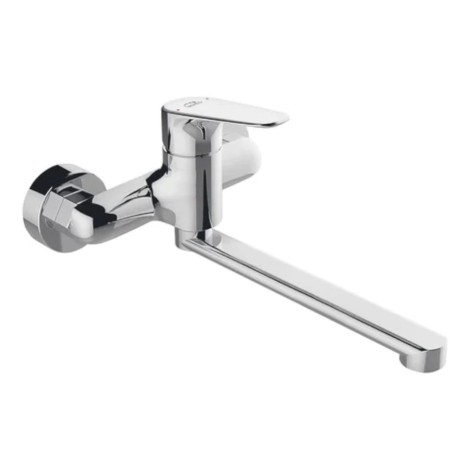 Laveo Rondo bateria zlewowa ścienna jednouchwytowa wylewka: 330 mm chrom
