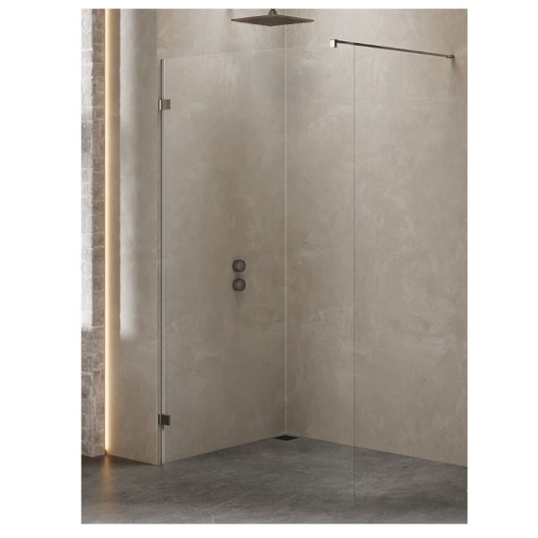 New Trendy Avexa gunmetal brushed walk-in 120x200cm