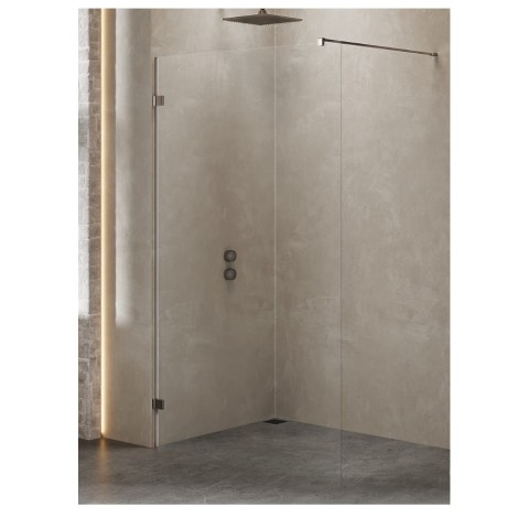 New Trendy Avexa gunmetal brushed walk-in 160x200cm