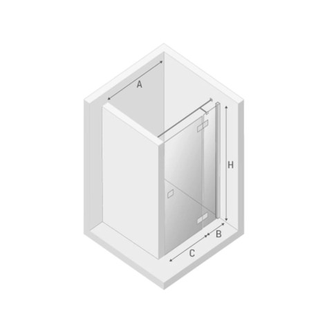 New Trendy Preflexa drzwi wnękowe 800x2000 mm chrom