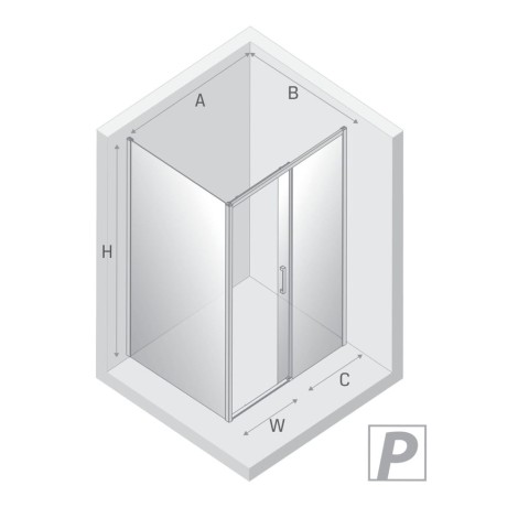 New Trendy Prime kabina prostokątna 1200x900x2000 mm black