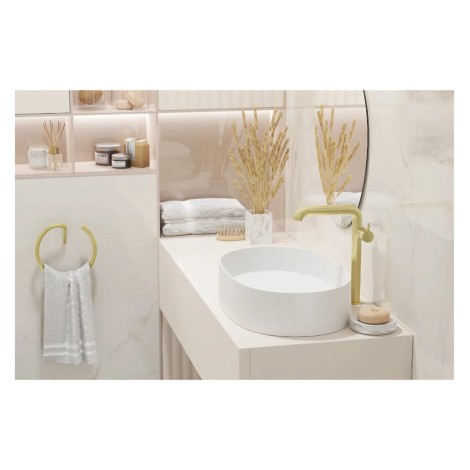 Deante Silia wieszak na ręcznik okrągły, złoty szczotkowany