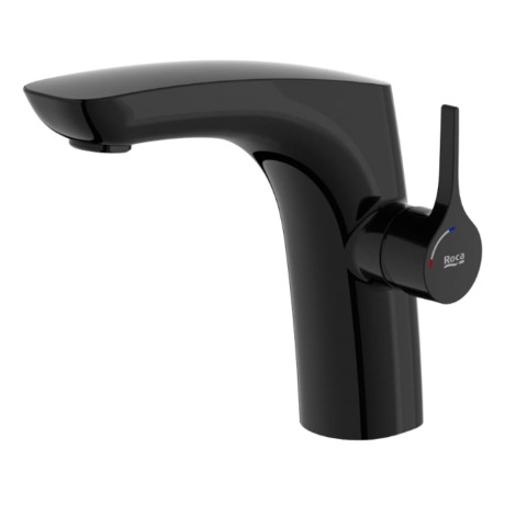 Roca Insignia bateria umywalkowa jednouchwytowa z Cold Start i korkiem titanium black