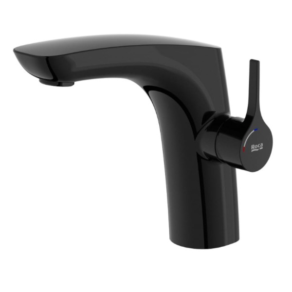 Roca Insignia bateria umywalkowa jednouchwytowa z Cold Start i korkiem titanium black