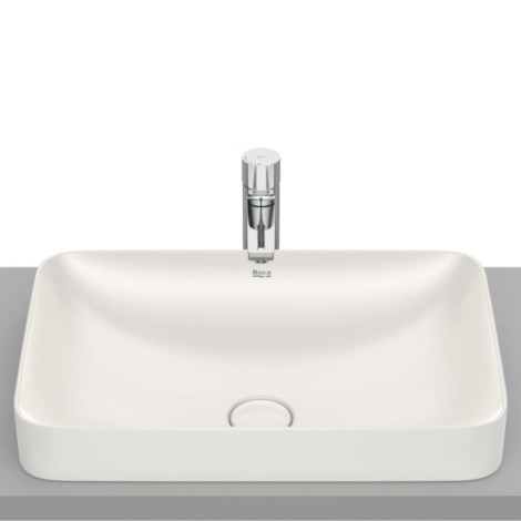 Roca Inspira square umywalka blatowa cienkościenna 550 x 370 x 75 mm beżowa