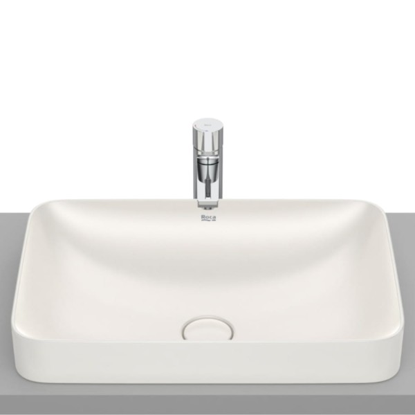 Roca Inspira square umywalka blatowa cienkościenna 550 x 370 x 75 mm beżowa