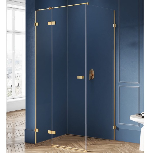 New Trendy Avexa kabina prostokątna 900x1000x2000 mm gold brushed