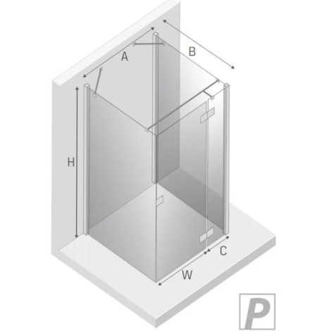 New Trendy Reflexa kabina przyścienna 900x900x2000 mm chrom