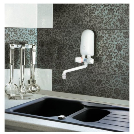 Dafi przepływowy podgrzewacz Dafi wody nadumywalkowy 5,5 KW z baterią białą