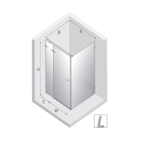 New Trendy Avexa kabina kwadratowa 1200x1200x2000 mm chrom