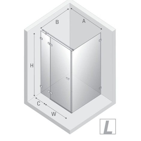 New Trendy Avexa kabina prostokątna 900x1000x2000 mm gold brushed