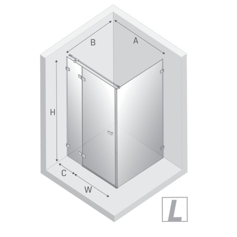 New Trendy Avexa kabina prostokątna 1100x900x2000 mm gold shine