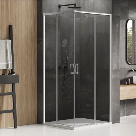 New Trendy Prime kabina prostokątna przesuwna chrom 90x70x200
