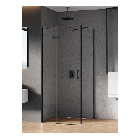 New Trendy New Renoma kabina prostokątna black prawa 110X100X195cm
