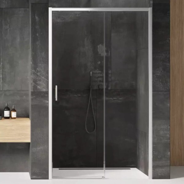 New Trendy Prime drzwi wnękowe prawe chrom 130x200