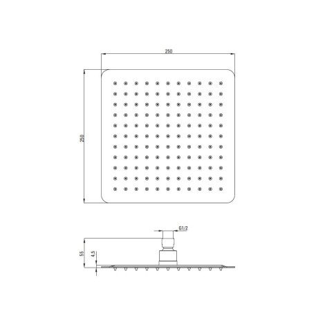Deante Blur zestaw prysznicowy podtynkowy z głowicą natryskową titanium