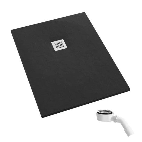 Schedpol Kalait black stone brodzik prostokątny 90x100cm
