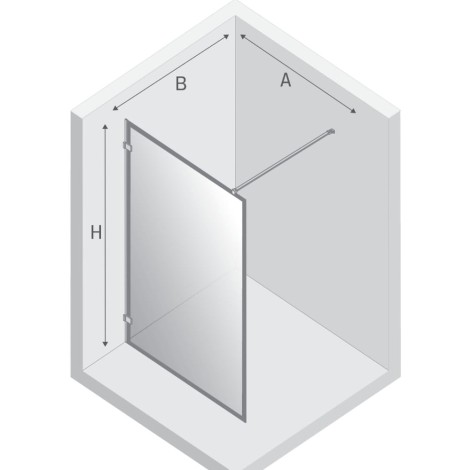 New Trendy Awexa kabina walk-in NZ6 1000x2000 mm white