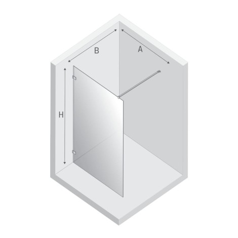 New Trendy Avexa kabina walk-in 1000x2000 mm white