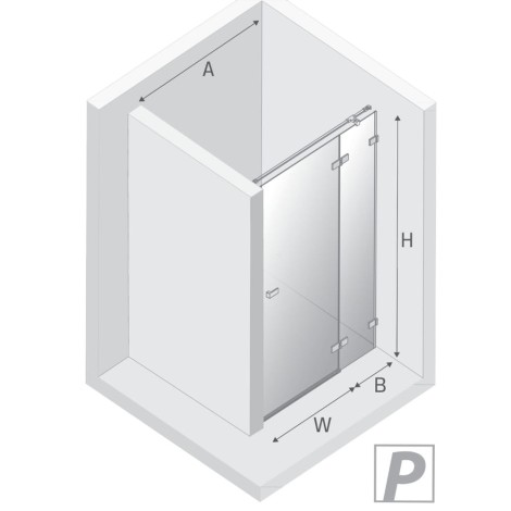 New Trendy Avexa drzwi wnękowe 1300x2000 mm gunmetal brushed